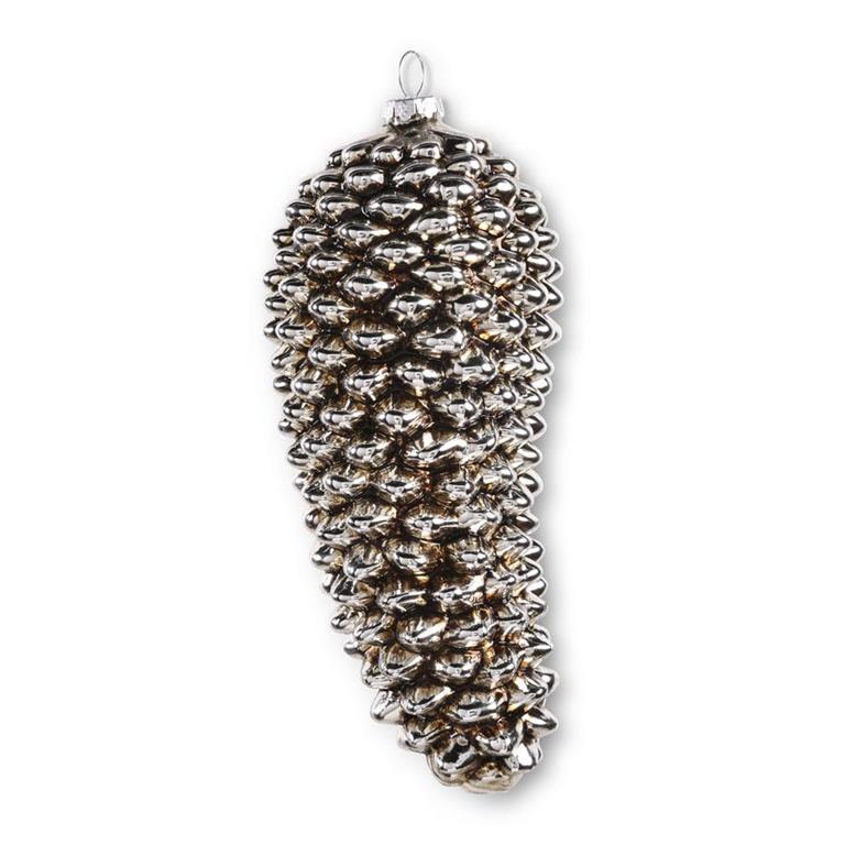 GOLD AND SILVER PINECONE ORNAMENT