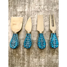 Load image into Gallery viewer, GOLD AND TURQUOISE CHEESE KNIVES
