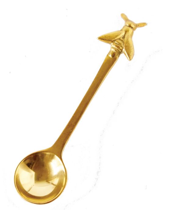 SMALL BRASS SPOON WITH BEE ACCENT